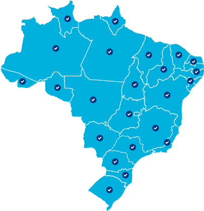 Mapa Brasil clientes Calcme