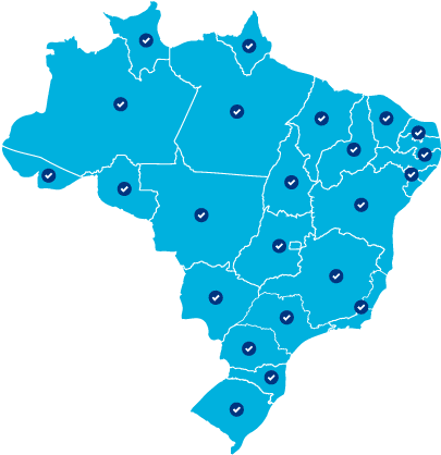 Mapa Brasil clientes Calcme