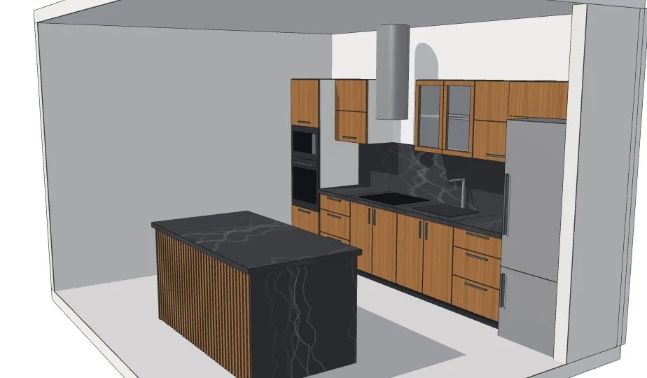 Ilha da cozinha em 3D